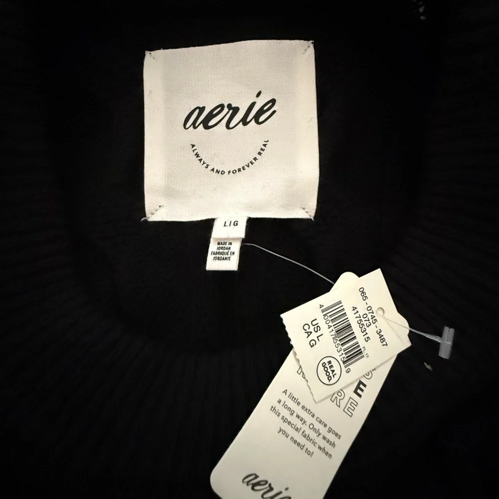 Aerie Cable Knit Black Sweater - Picture 4 of 4